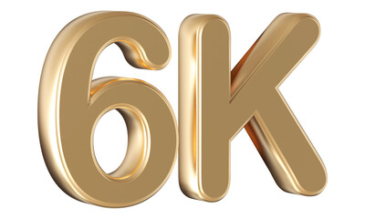 Gold 3d number 6k follower
