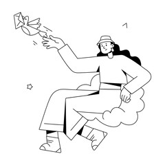 A customizable linear mini illustration of online marketing 