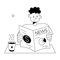 Check this linear mini illustration of market news 