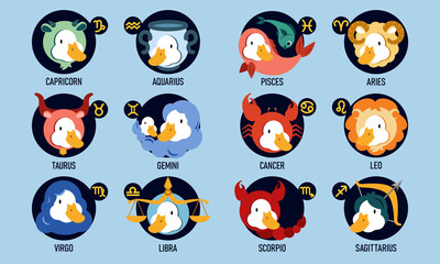 12 zodiac ducks