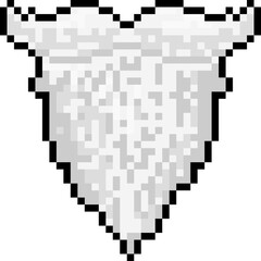 Pixel art cartoon santa claus mustache icon