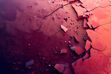 Bright red abstract background. Biting the wall.