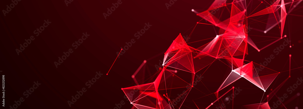 Poster abstract color background with connected dots and lines. background for business presentations. 3d r