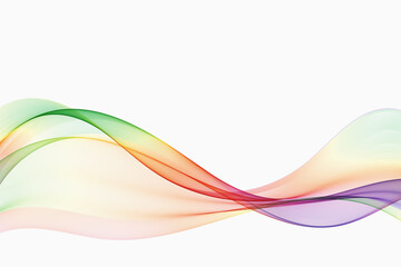 Abstract background rainbow wavy lines, transparent wave flow on a white background.