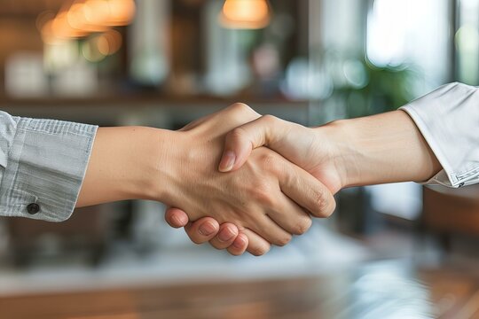 People shaking hands in a room