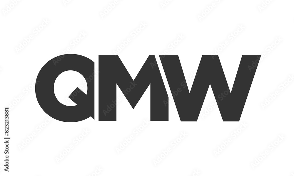 Fototapete qmw logo design template with strong and modern bold text. initial based vector logotype featuring s