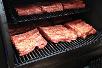 View of the ribs baked in the oven