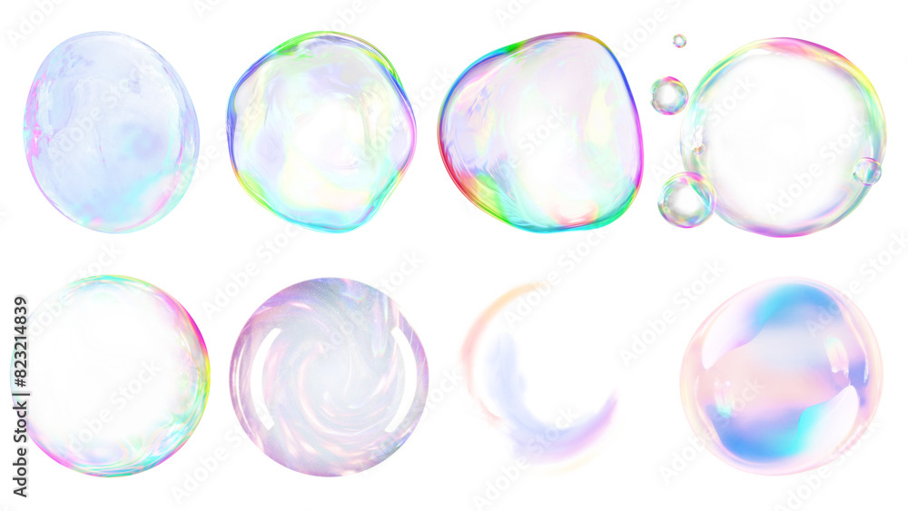 Poster bubble png element set on transparent background