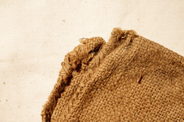 Closeup view of gunny sack texture