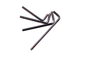 Set of L key wrench mechanic tools