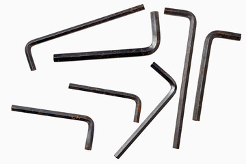 Set of L key wrench mechanic tools