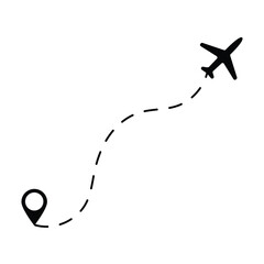 Plane with line and blank for text. Continuous one line drawing illustration design, isolated with white background.