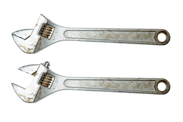Closeup view of adjustable wrench mechanic tools