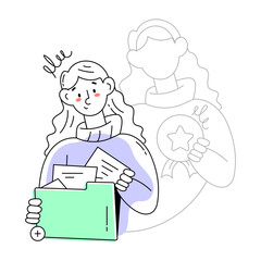Here’s a doodle mini illustration of success dream 