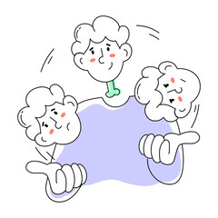 Premium doodle mini illustration of mood swings 