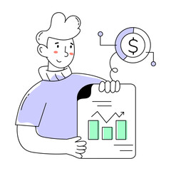 Grab this doodle mini illustration of budget report 