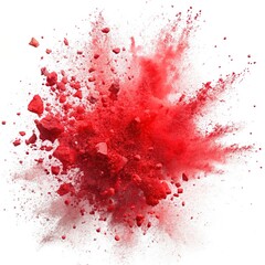 red chalk pieces and dust flying effect explode
