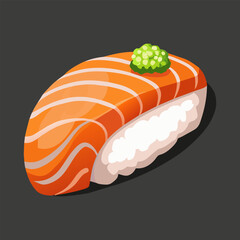 Salmon sushi vector on white background