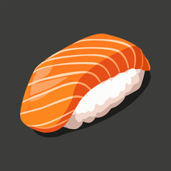 Salmon sushi vector on white background