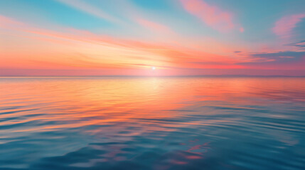Naklejka na ściany i meble Peaceful seascape background with sunrise