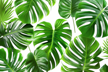 Repeating pattern with fresh green leaves, Repeating green leaf pattern for nature-inspired designs