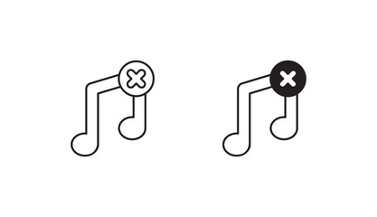 No Music icon design with white background stock illustration