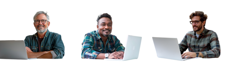 Portrait of man with laptop
