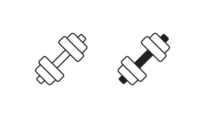 Dumbbell icon design with white background stock illustration