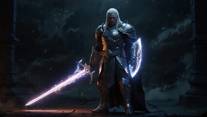 Fototapeta premium Lightning Power Sword Fantasy sword concept