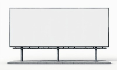 Blank billboard isolated on white background