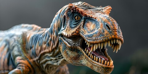 Detailed closeup photo of a technologically created Tyrannosaurus Rex . Concept Technology, Closeup, Dinosaur, Tyrannosaurus Rex, Detailed