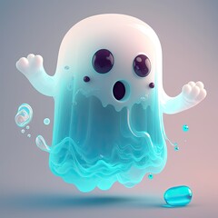 Funny slime or jelly ghost generative AI character