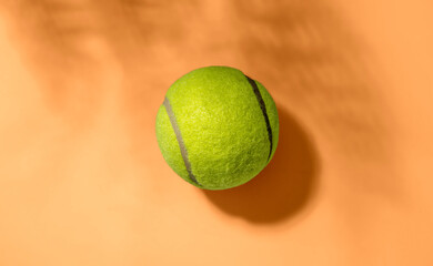 Closeup view of a tennis ball