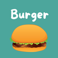 Meat burger vector design illustration stock