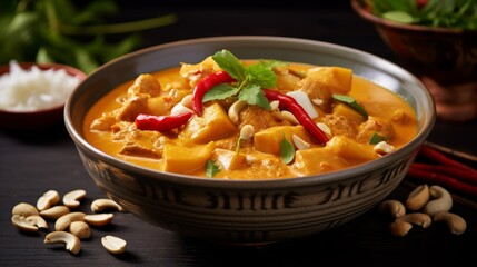 Spicy and aromatic Thai massaman curry dish