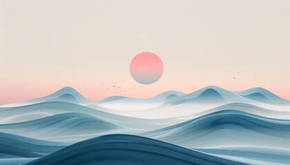Serene Pastel Dreams - Minimalist Abstract Illustration with Soft Colors and Gradients