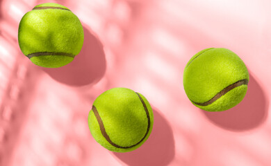 Closeup view of tennis balls