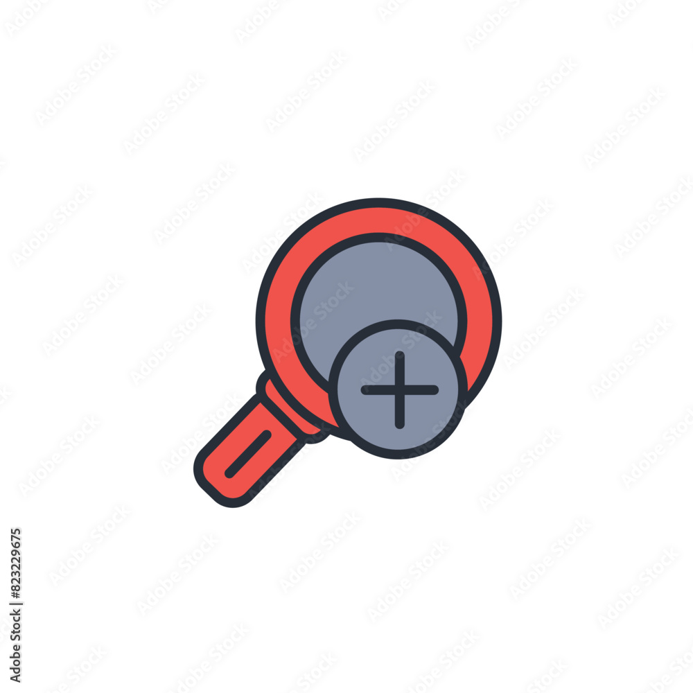Poster zoom in icon. vector.editable stroke.linear style sign for use web design,logo.symbol illustration.