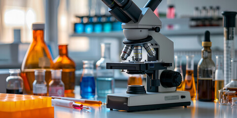 Professional Lab Tools and Microscope Display