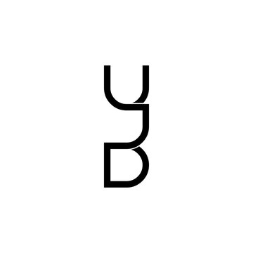 ujd lettering initial monogram logo design