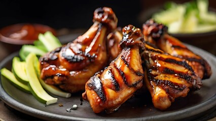 Grilled chicken wings on a plate