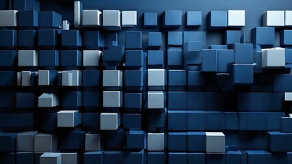 Blue cubes shape abstract background