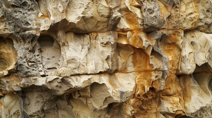 Close-up of weathered sandstone cliffs, showcasing nature's erosion artistry