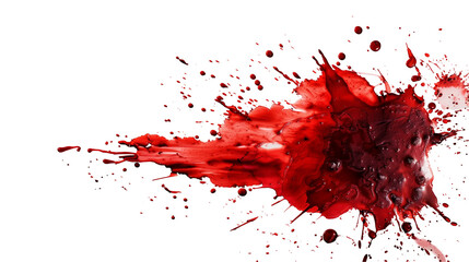 Set of Red Blood Splashes on Transparent Background