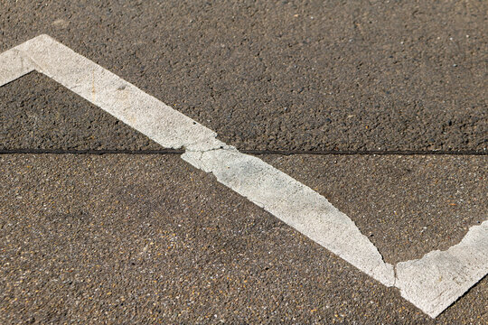 parking ban stripes on a road