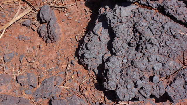 Manganese ore outcrops, mined in Western Australian Outback