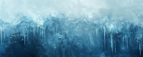 Naklejka premium Color gradient icy blues flat design side view winter chill theme water color colored pastel