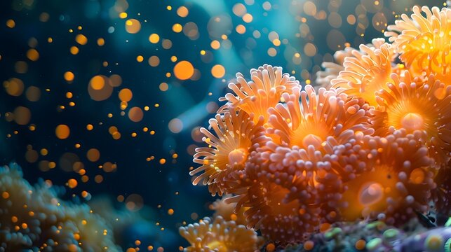 Vibrant Underwater Spectacle of Coral Spawning Capturing the Mesmerizing Burst of Color and Life in the Ocean s Depths