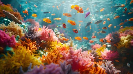 Fototapeta premium Vibrant Underwater Oasis Exploring the Diverse Marine Ecosystem
