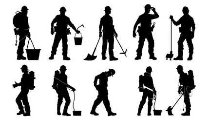 Fototapeta premium se silhouette of worker construction vector SVG